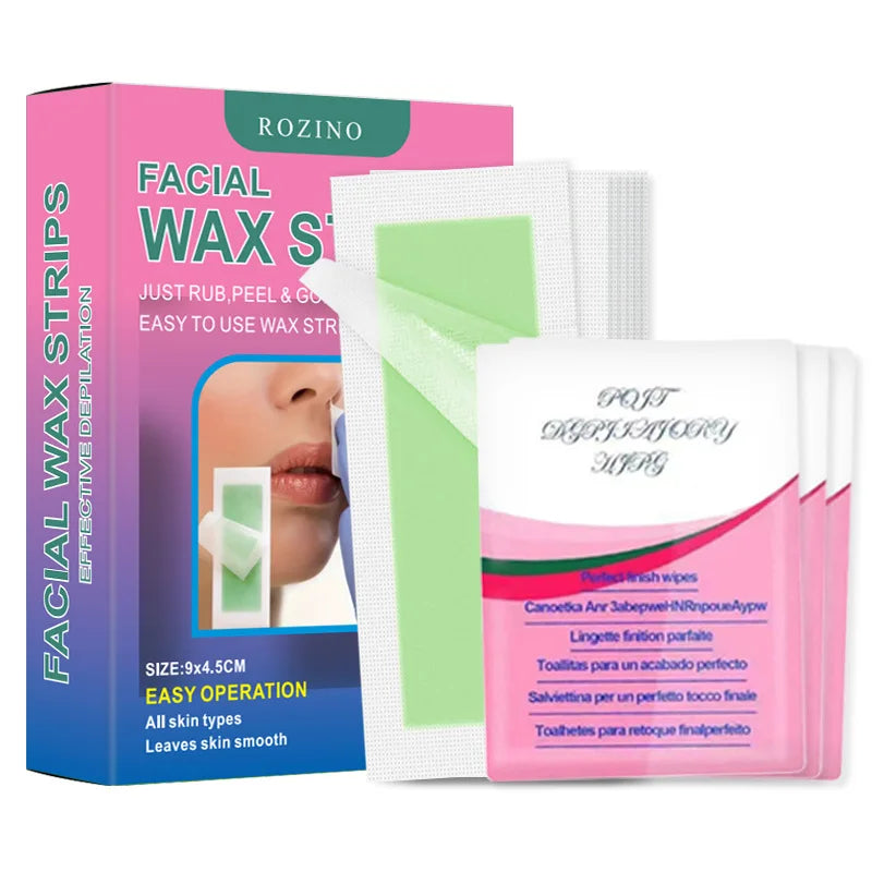 Natural Wax Lip Hair Removal Strips Kit Professional Hair Removal Wax Paper for Leg Body Face Efficient Waxing Strip Beauty Tool