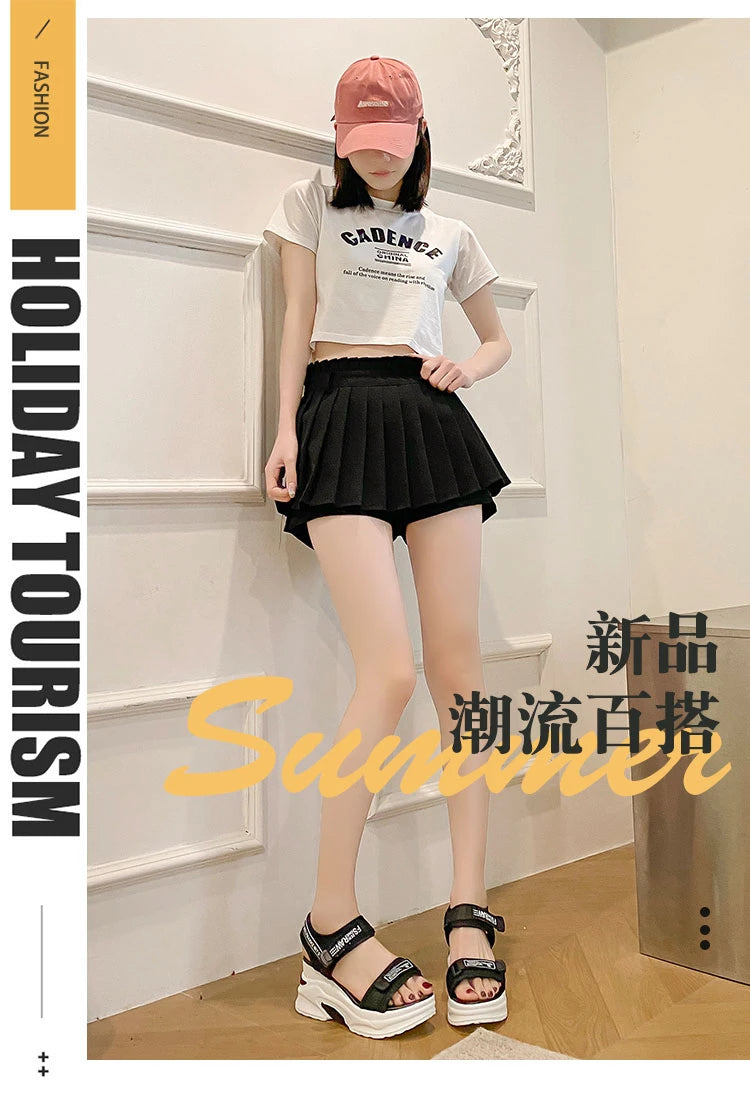 Sports Sandals for Women 2024 New Summer Fish Mouth Wedge Muffin Platform Daddy High Heels To Increase Women's Shoes