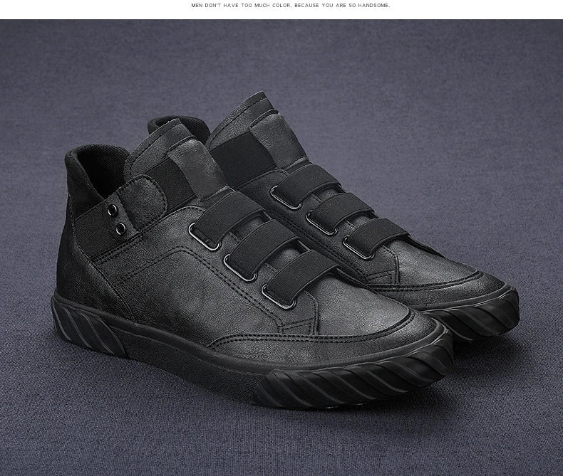Retro High Top Men's Shoes Luxury Leather Casual Shoes Men British style Ankle Boots Comfortable Soft Men Sneakers New Moccasins