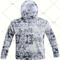 Army Green Camo Colorful Hoodie with Face Mask UV 50+Gaiter Fishing Clothing Men's Long sleeved Breathable Quick Drying T-shirt