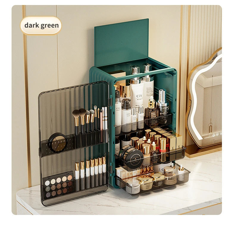 Moon Pattern Makeup Organizer and Storage Cosmetics Skincare Organizers with Lid and Drawers Cosmetic Display Cases Girls Gifts