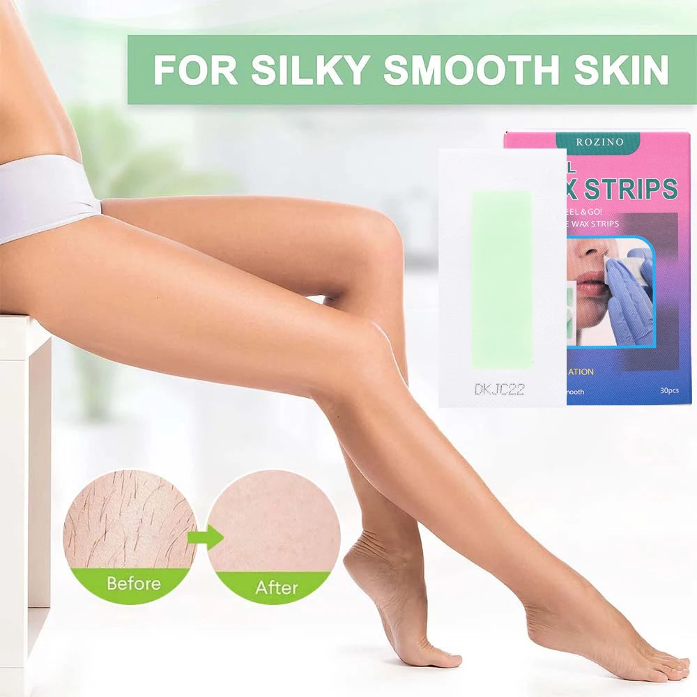 Natural Wax Lip Hair Removal Strips Kit Professional Hair Removal Wax Paper for Leg Body Face Efficient Waxing Strip Beauty Tool