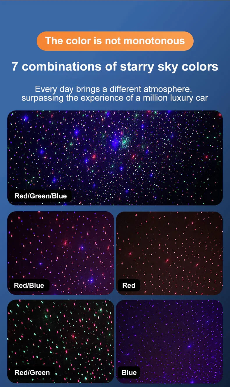 Car Air Freshener RGB Starry Sky Top 3 In 1 Multi-Function Aromatherapy LED Light USB Charger Essential Oil Diffuser Accessories