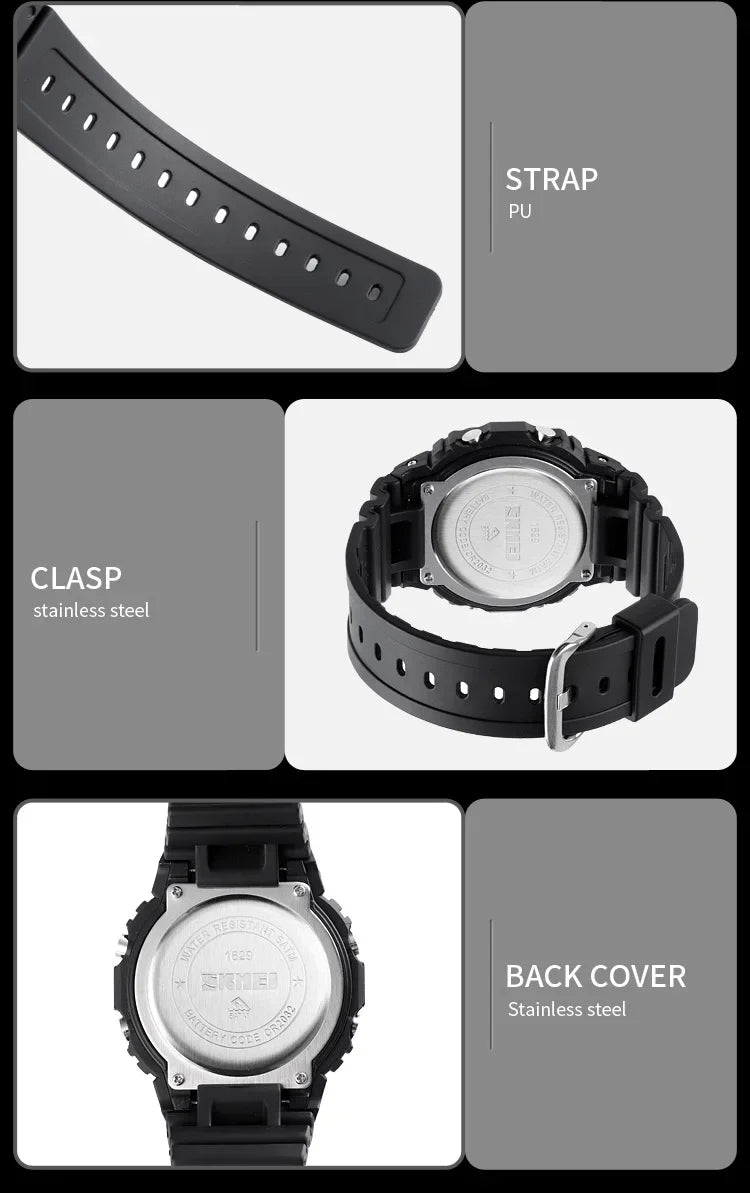 SKMEI Pedometer Calorie Tracker For Iphone Huawei Xiaomi Male relogio Mens Bluetooth Wristwatches 1629 Sport Digital Watch