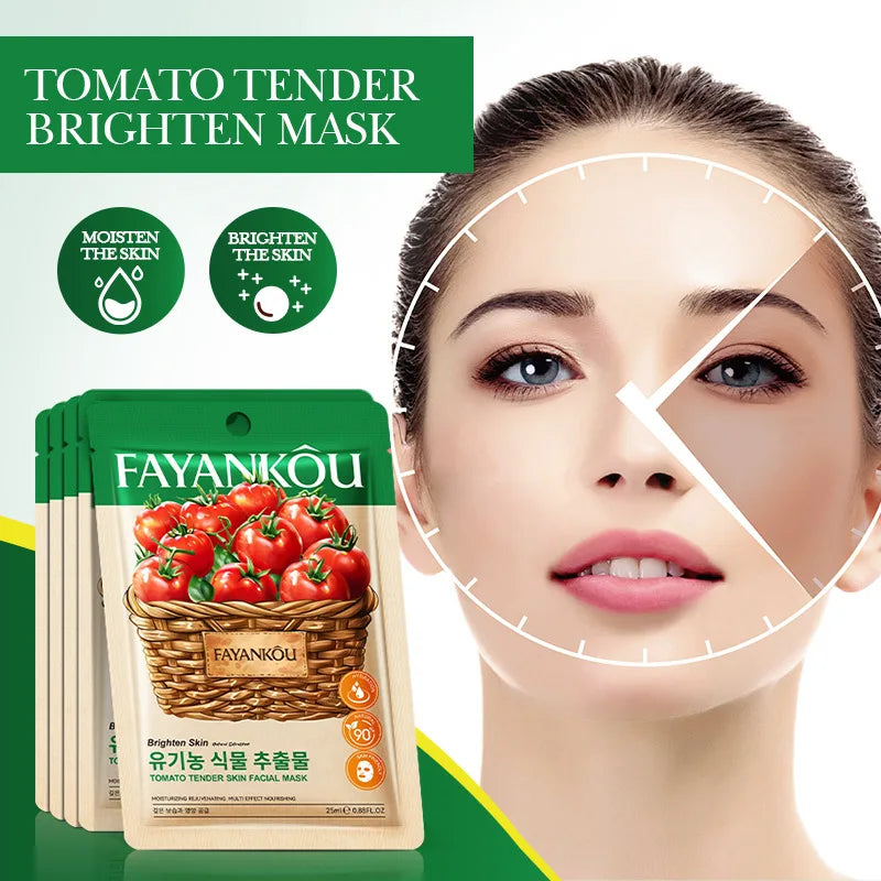 8pcs/kit FAYANKOU Fruit Facial Masks Moisturizing Brightening Hydrating Anti-Aging Face Mask Korean Sheet Masks Skin Care
